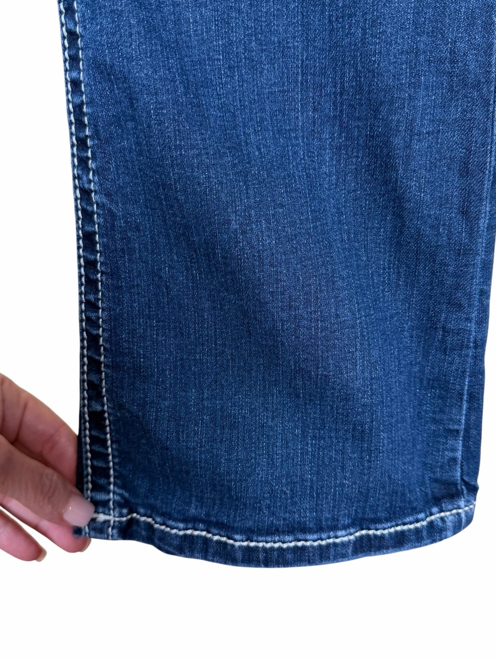 Miss Me Y2K Bootcut Jeans Sz 28x32 Low Rise Dark Wash Western Cowboy Embroidered - Picture 8 of 11